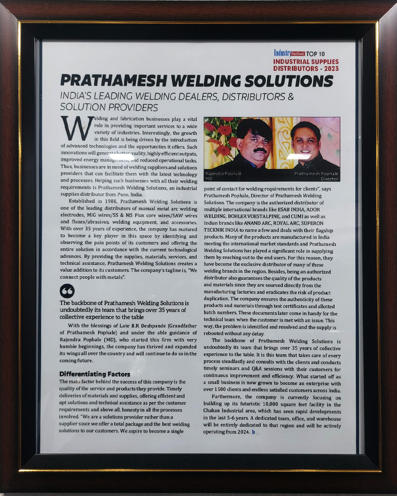 Prathamesh Welding Solutions (I) Private Limited